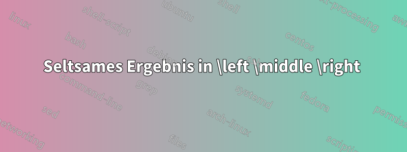Seltsames Ergebnis in \left \middle \right