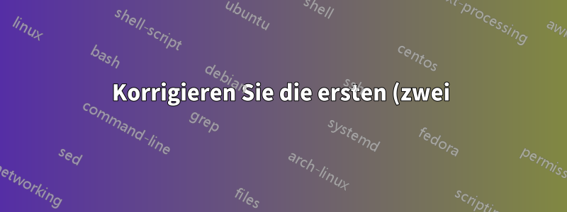 Korrigieren Sie die ersten (zwei) Fragen mit dem McExam-Paket