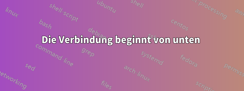 Die Verbindung beginnt von unten