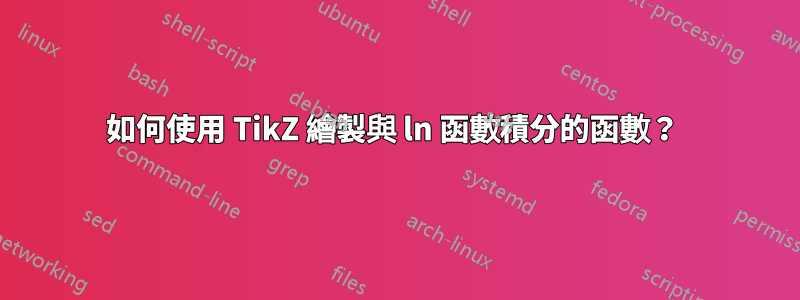 如何使用 TikZ 繪製與 ln 函數積分的函數？ 