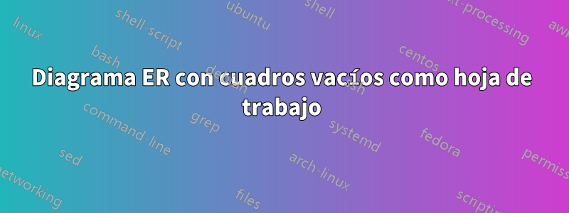 Diagrama ER con cuadros vacíos como hoja de trabajo