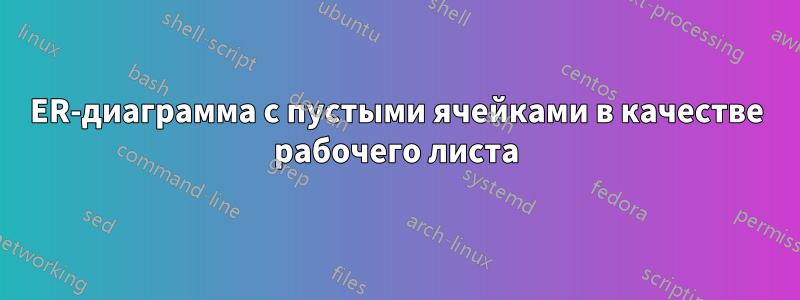 ER-диаграмма с пустыми ячейками в качестве рабочего листа