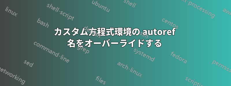 カスタム方程式環境の autoref 名をオーバーライドする