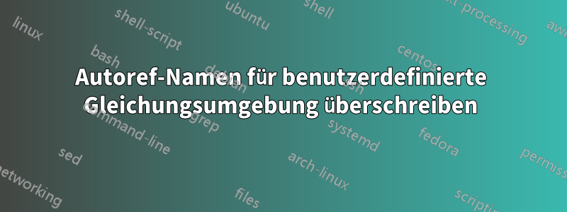 Autoref-Namen für benutzerdefinierte Gleichungsumgebung überschreiben