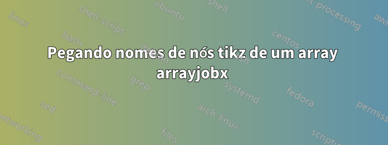 Pegando nomes de nós tikz de um array arrayjobx