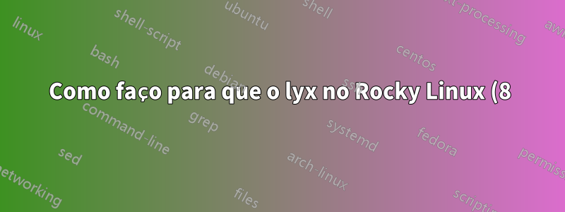 Como faço para que o lyx no Rocky Linux (8) encontre /usr/share/texlive/texmf-dist/tex/latex/base?