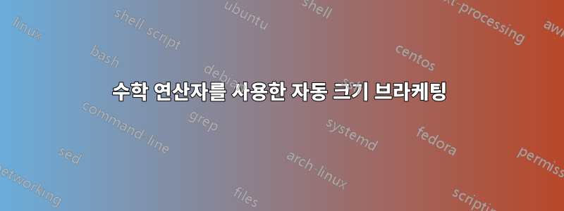 수학 연산자를 사용한 자동 크기 브라케팅