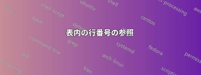 表内の行番号の参照