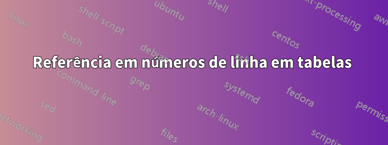 Referência em números de linha em tabelas