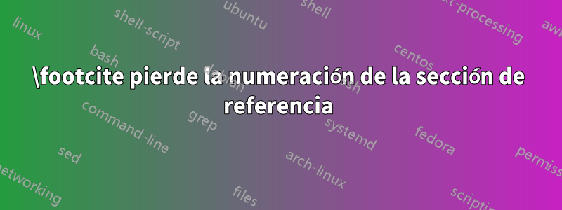 \footcite pierde la numeración de la sección de referencia