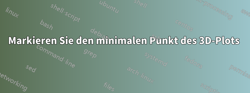 Markieren Sie den minimalen Punkt des 3D-Plots