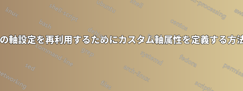 複数の軸設定を再利用するためにカスタム軸属性を定義する方法は?