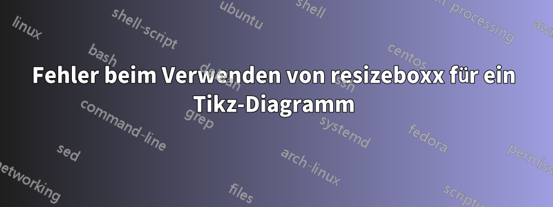 Fehler beim Verwenden von resizeboxx für ein Tikz-Diagramm