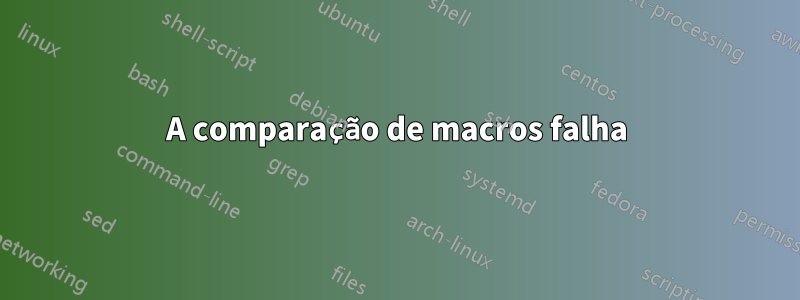 A comparação de macros falha