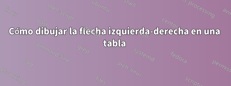 Cómo dibujar la flecha izquierda-derecha en una tabla