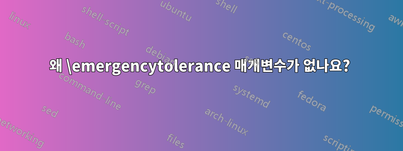 왜 \emergencytolerance 매개변수가 없나요?