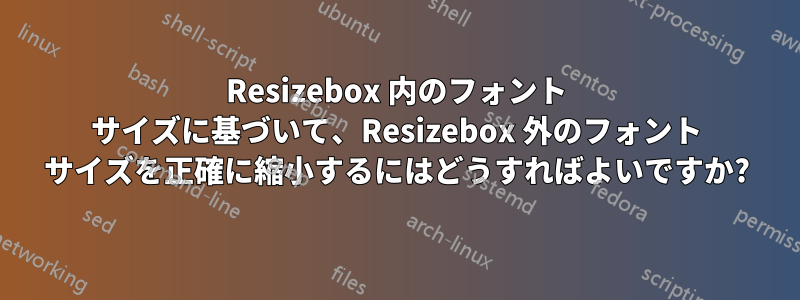 Resizebox 内のフォント サイズに基づいて、Resizebox 外のフォント サイズを正確に縮小するにはどうすればよいですか?