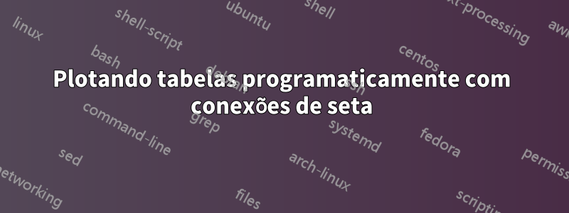 Plotando tabelas programaticamente com conexões de seta