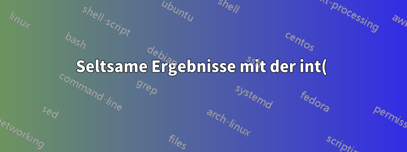 Seltsame Ergebnisse mit der int()-Funktion in tikz-pgfplot