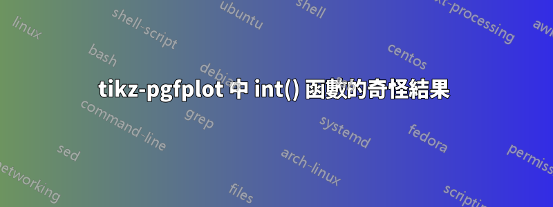 tikz-pgfplot 中 int() 函數的奇怪結果