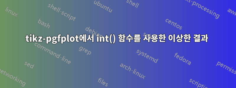 tikz-pgfplot에서 int() 함수를 사용한 이상한 결과