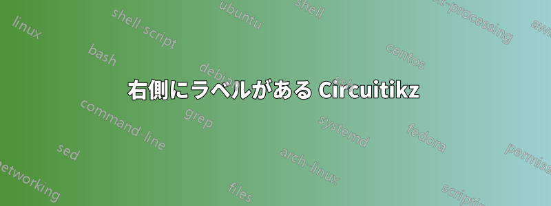 右側にラベルがある Circuitikz