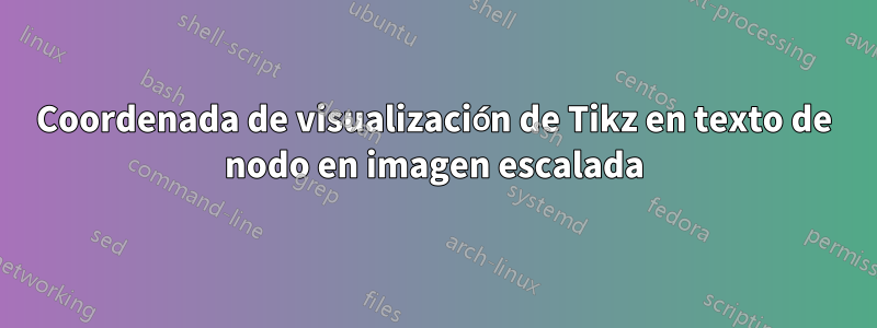 Coordenada de visualización de Tikz en texto de nodo en imagen escalada