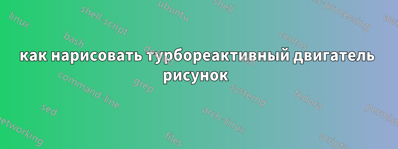 как нарисовать турбореактивный двигатель рисунок 