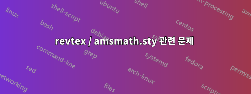 revtex / amsmath.sty 관련 문제