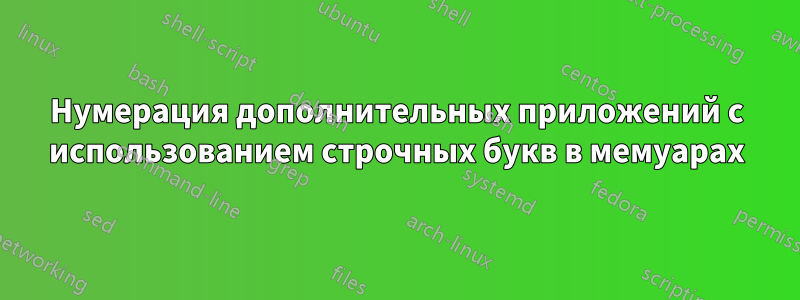 Нумерация дополнительных приложений с использованием строчных букв в мемуарах