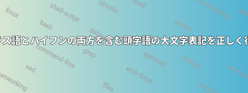 クラス語とハイフンの両方を含む頭字語の大文字表記を正しく行う