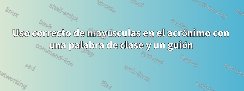 Uso correcto de mayúsculas en el acrónimo con una palabra de clase y un guión