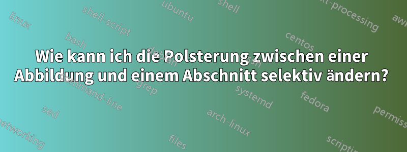 Wie kann ich die Polsterung zwischen einer Abbildung und einem Abschnitt selektiv ändern?