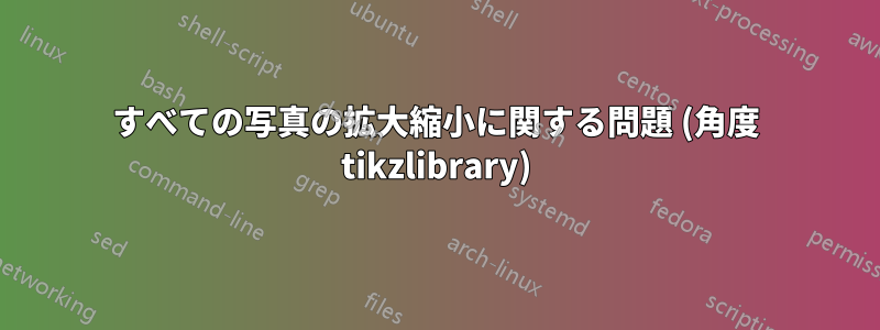 すべての写真の拡大縮小に関する問題 (角度 tikzlibrary)