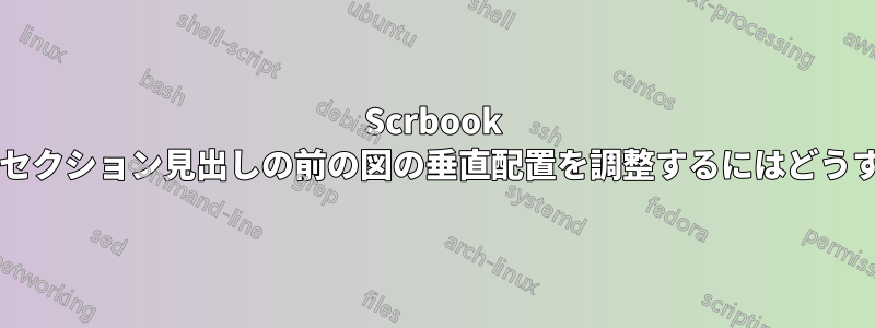 Scrbook で章、章見出し、セクション見出しの前の図の垂直配置を調整するにはどうすればよいですか?