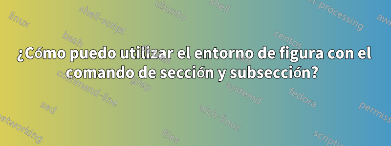 ¿Cómo puedo utilizar el entorno de figura con el comando de sección y subsección? 