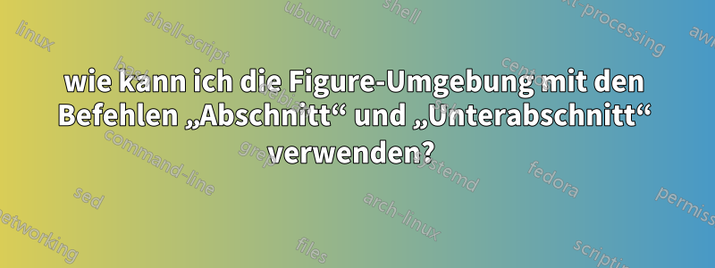 wie kann ich die Figure-Umgebung mit den Befehlen „Abschnitt“ und „Unterabschnitt“ verwenden? 