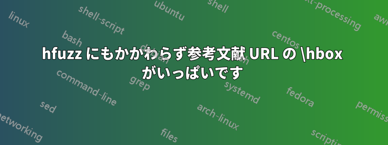 hfuzz にもかかわらず参考文献 URL の \hbox がいっぱいです