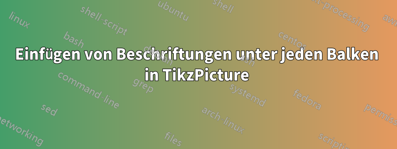 Einfügen von Beschriftungen unter jeden Balken in TikzPicture