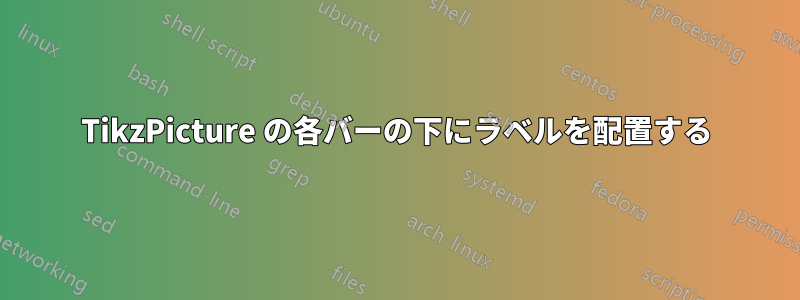 TikzPicture の各バーの下にラベルを配置する