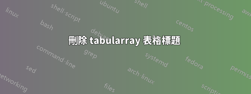 刪除 tabularray 表格標題