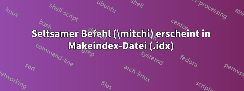 Seltsamer Befehl (\mitchi) erscheint in Makeindex-Datei (.idx)