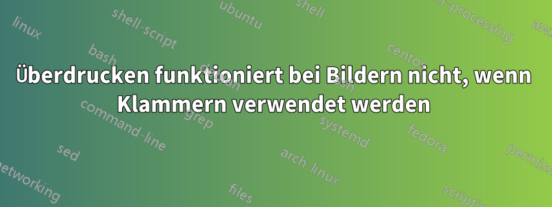 Überdrucken funktioniert bei Bildern nicht, wenn Klammern verwendet werden