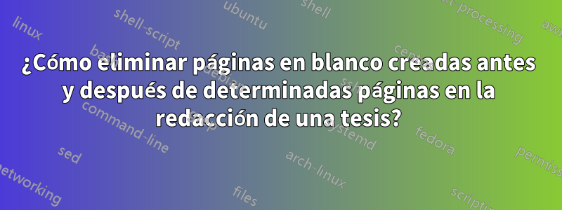 ¿Cómo eliminar páginas en blanco creadas antes y después de determinadas páginas en la redacción de una tesis?