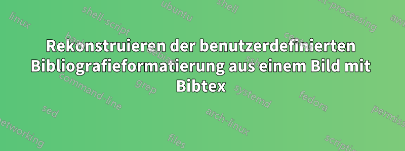 Rekonstruieren der benutzerdefinierten Bibliografieformatierung aus einem Bild mit Bibtex