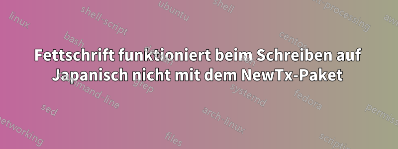 Fettschrift funktioniert beim Schreiben auf Japanisch nicht mit dem NewTx-Paket