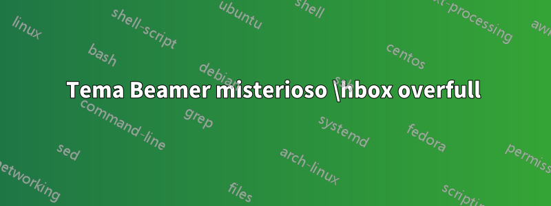 Tema Beamer misterioso \hbox overfull