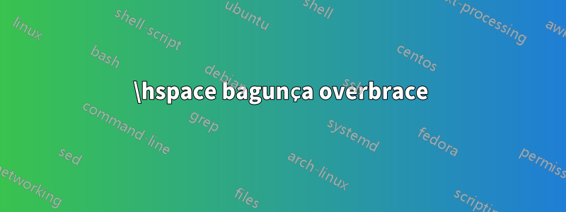 \hspace bagunça overbrace