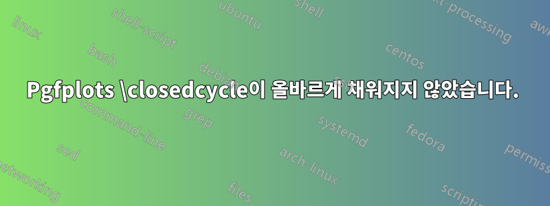 Pgfplots \closedcycle이 올바르게 채워지지 않았습니다.