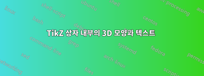 TikZ 상자 내부의 3D 모양과 텍스트